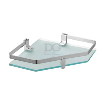 IRIS CORNER GLASS SHELF 9" X 9"