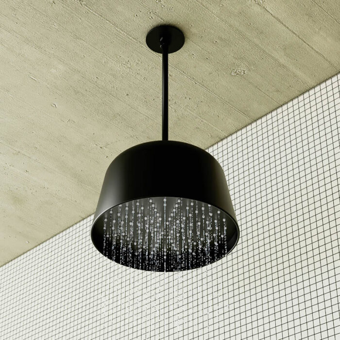 LAMPSHAPE SHOWER HEAD SHOWER ARM & FLANGE CHROME (10") - Image 2