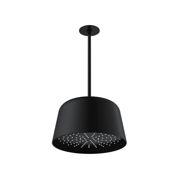 2 LAMPSHAPE SHOWER HEAD SHOWER ARM & FLANGE CHROME (10") - Image 1