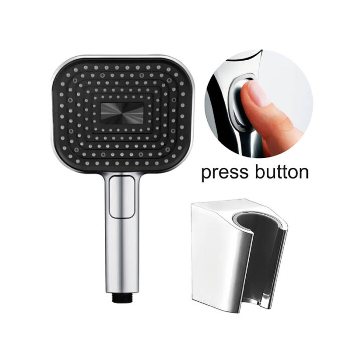 6 3-FLOW PRESS BUTTON HAND SHOWER CHROME - Image 1