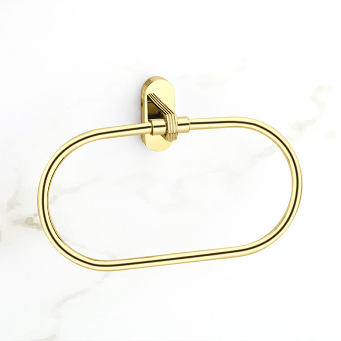 6-(3) DG-FLT-GLD-02 Towel Ring - Image 1