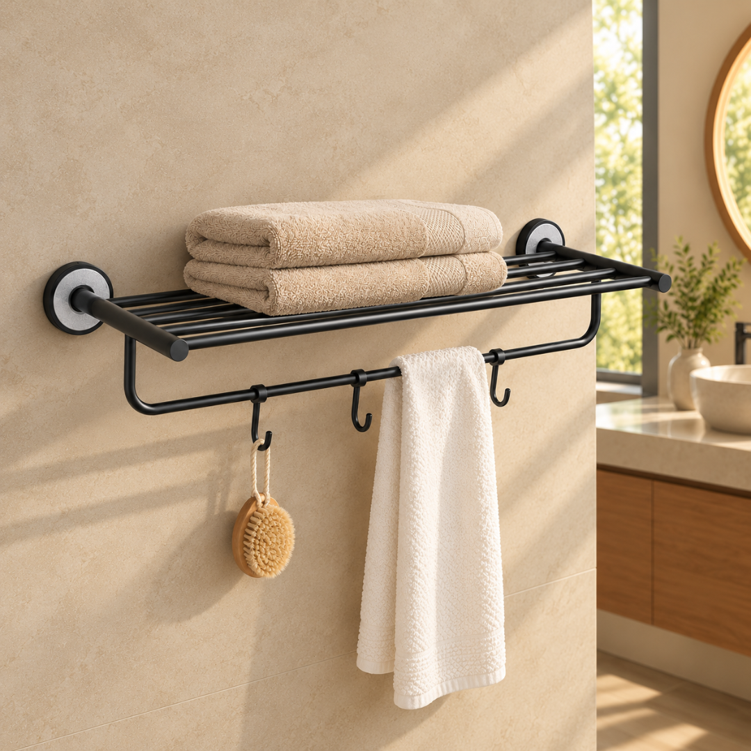 TOWEL RACK 24" BLACK MATT