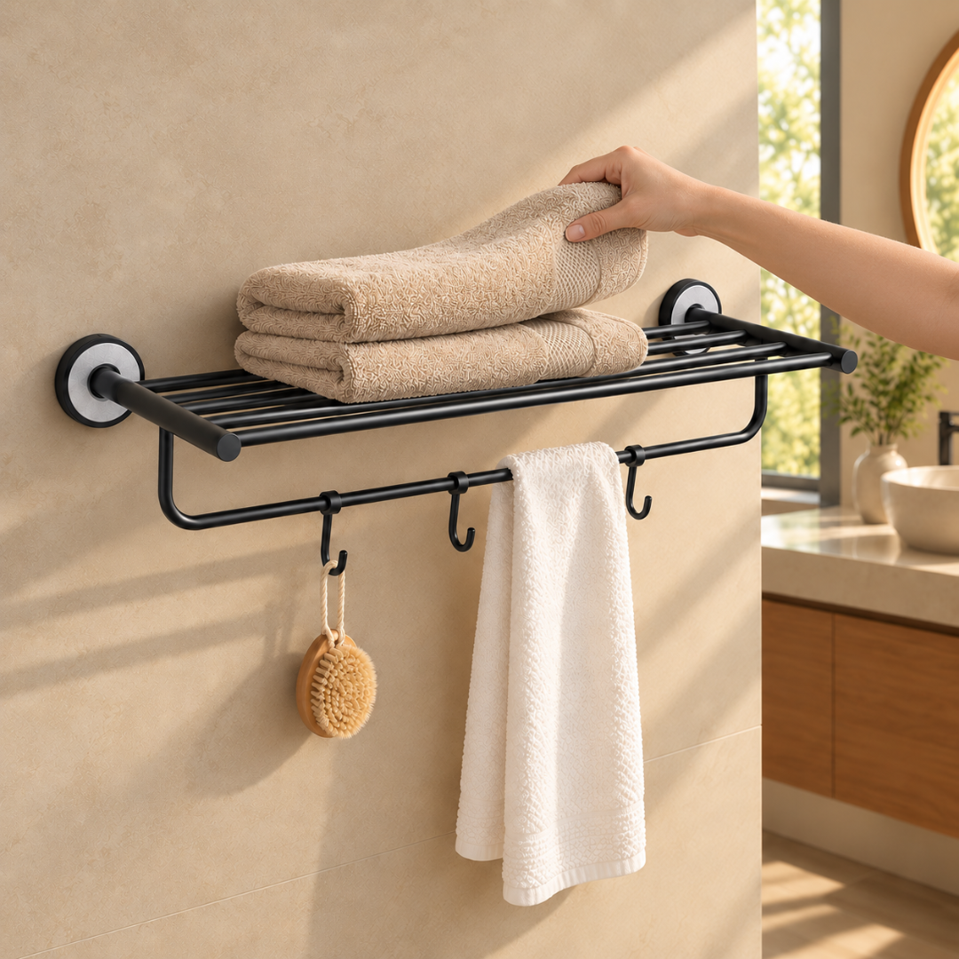 TOWEL RACK 24" BLACK MATT
